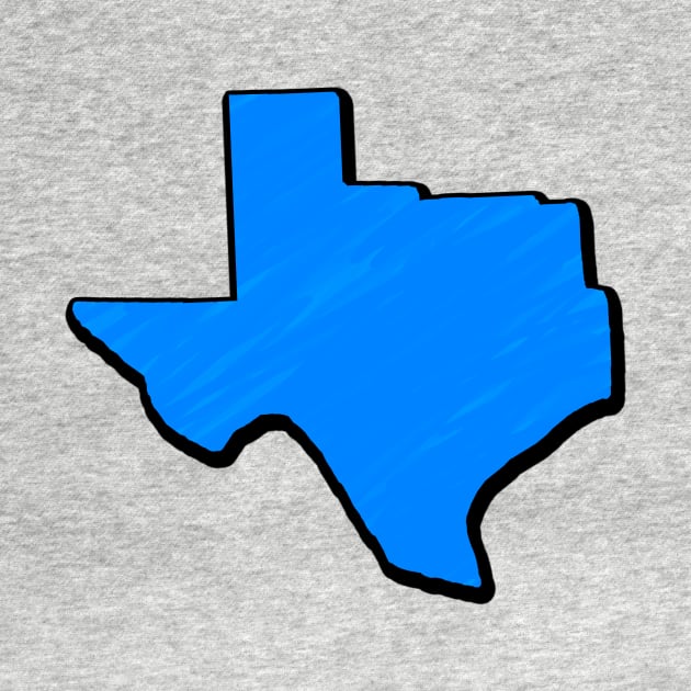 Bright Blue Texas Outline by Mookle